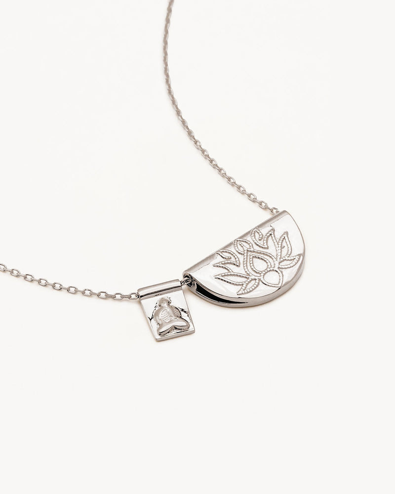 by charlotte Sterling Silver Lotus and Little Buddha Necklace