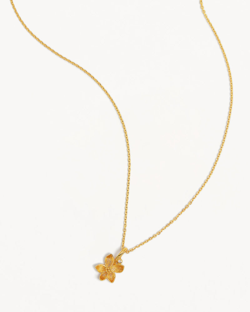 by charlotte 18k Gold Vermeil Violet February Birth Flower Necklace