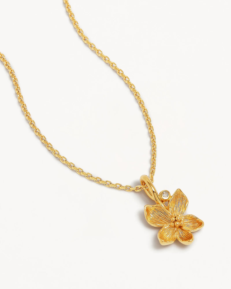 by charlotte 18k Gold Vermeil Violet February Birth Flower Necklace
