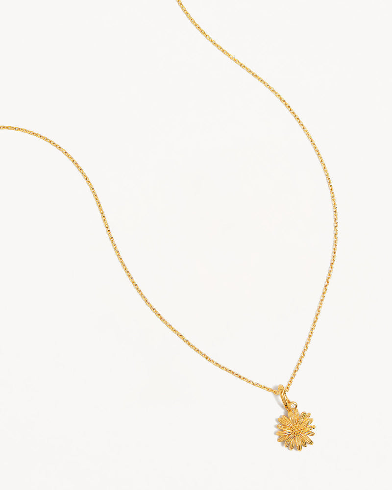 by charlotte 18k Gold Vermeil Daisy April Birth Flower Necklace