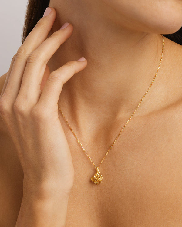 by charlotte 18k Gold Vermeil Rose June Birth Flower Necklace