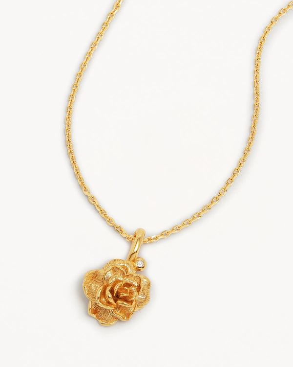by charlotte 18k Gold Vermeil Rose June Birth Flower Necklace