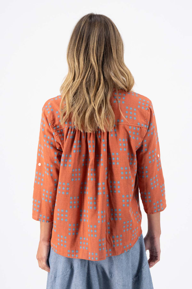 Olga de Polga Network Shirt Orange in Woven Cotton