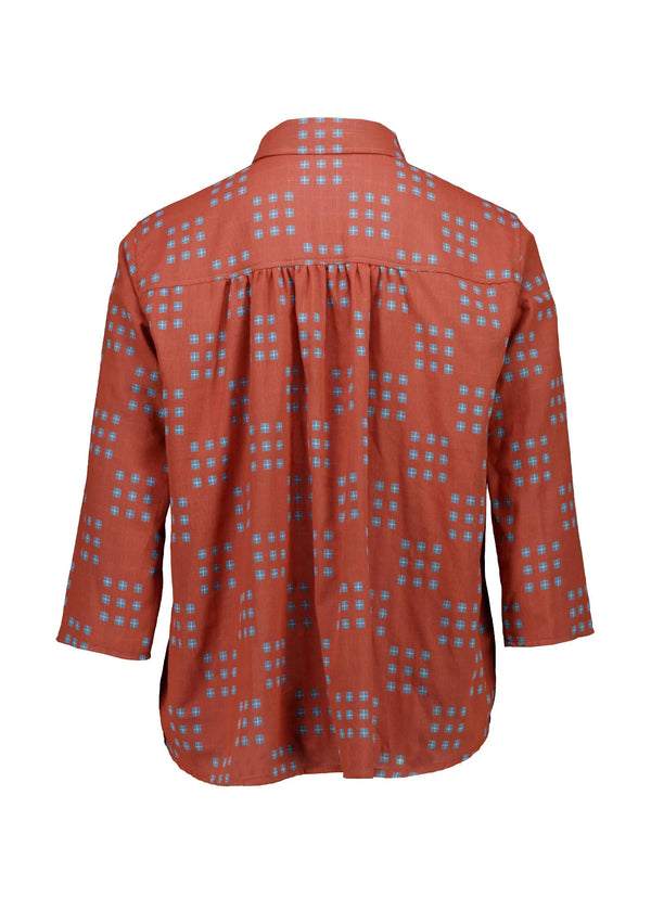 Olga de Polga Network Shirt Orange in Woven Cotton