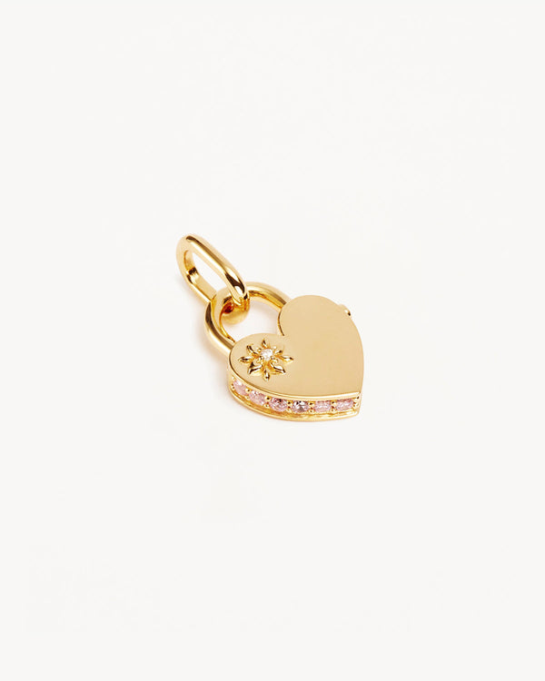 by charlotte 18k Gold Vermeil Connected Hearts Padlock Pendant