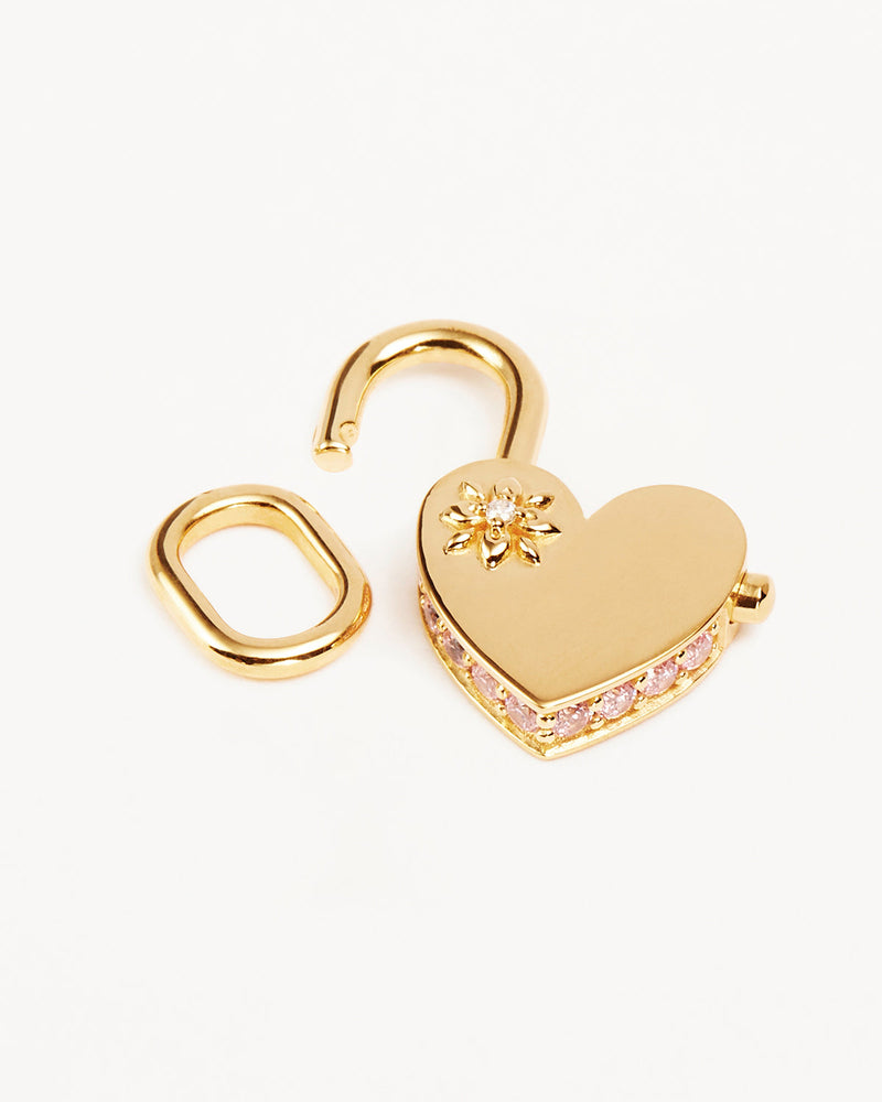 by charlotte 18k Gold Vermeil Connected Hearts Padlock Pendant