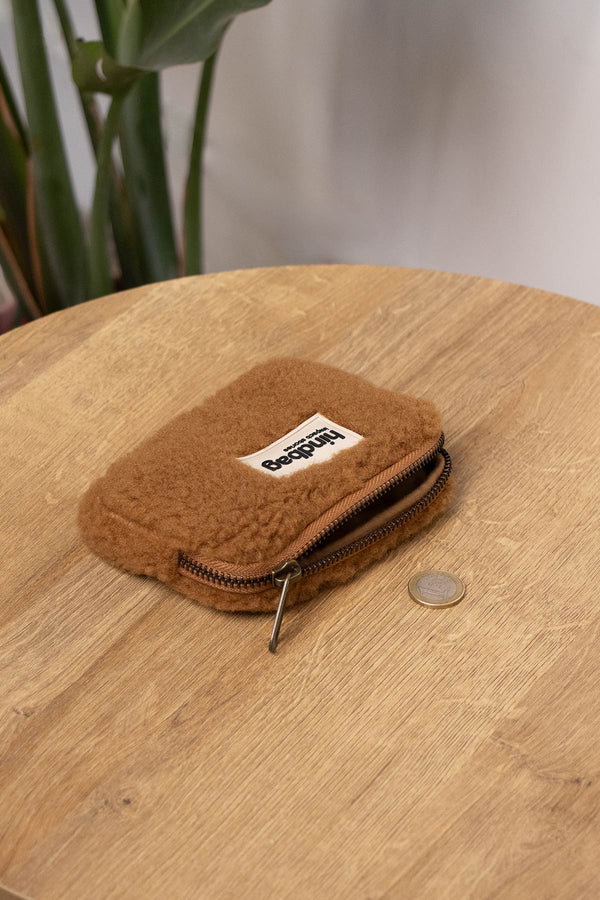 Hindbag 'Lili' Brown Teddy Coin Purse