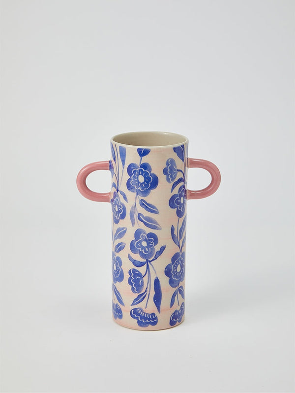 Jones and Co Griffe Blue Floral Bud Vase