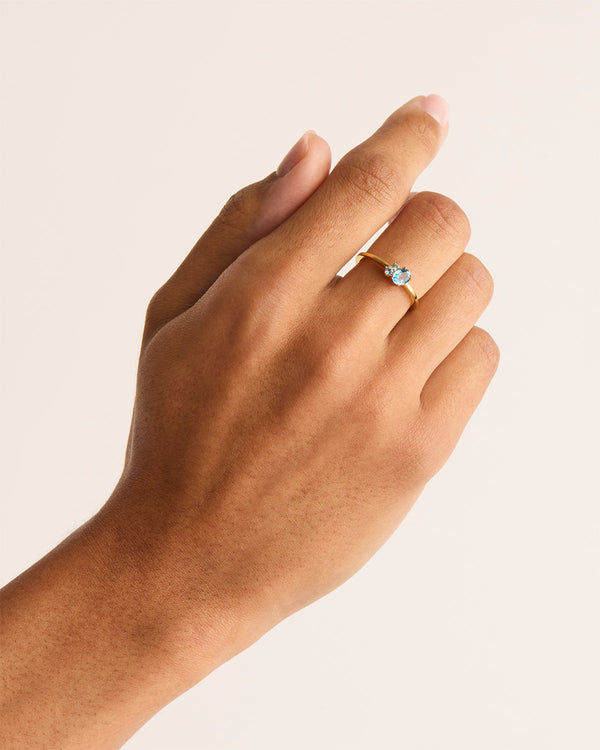 By Charlotte Kindred Birthstone Ring in Gold Vermeil — March