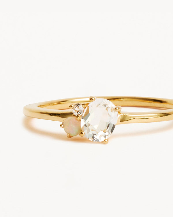 By Charlotte Kindred Birthstone Ring in Gold Vermeil — April