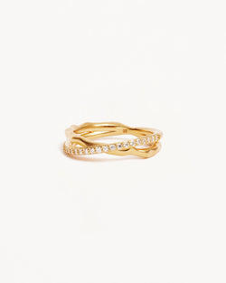 by charlotte 18k Gold Vermeil Entwined Hearts Ring