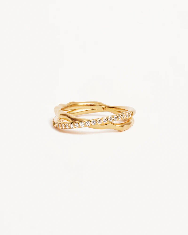 by charlotte 18k Gold Vermeil Entwined Hearts Ring