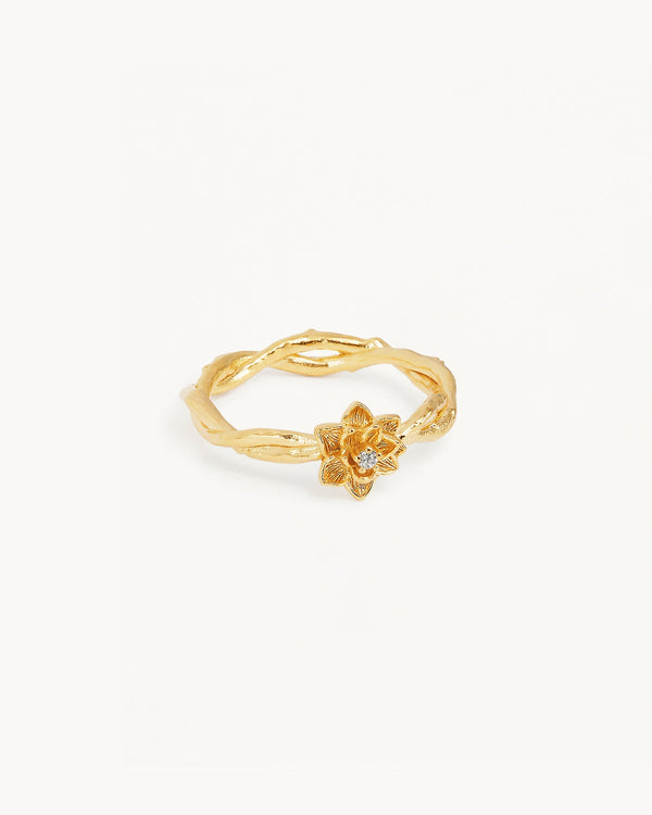 by charlotte 18k Gold Vermeil Bloom Within Lotus Ring