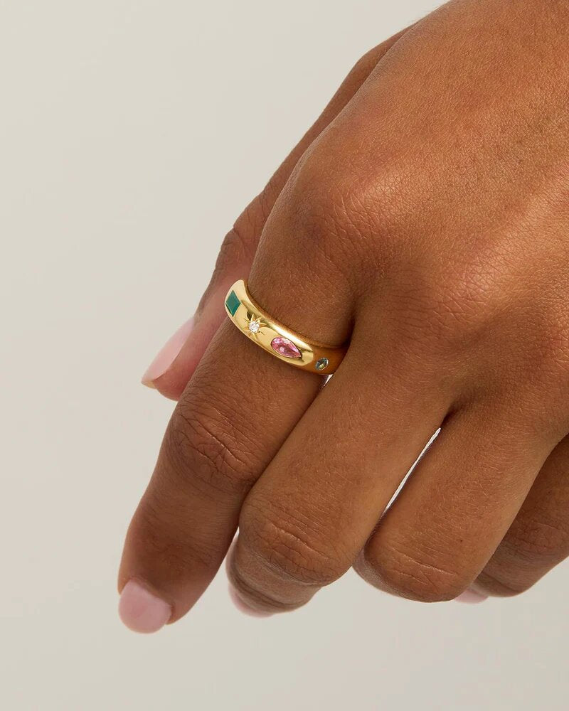 by charlotte 18k Gold Vermeil Connect to the Universe Ring