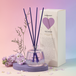 Pink Mint Night Sakura Crystal Infused Reed Diffuser