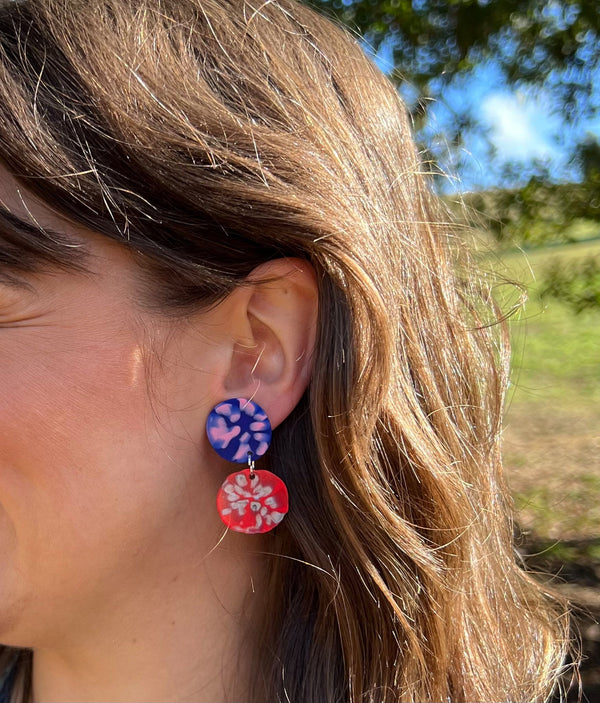 S.U.M. Paloma Dangles - Red and Blue