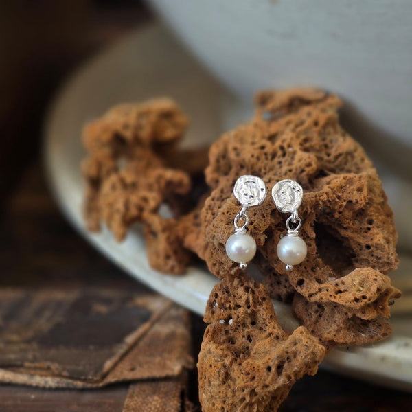 Paird Saltwater Studs in Silver