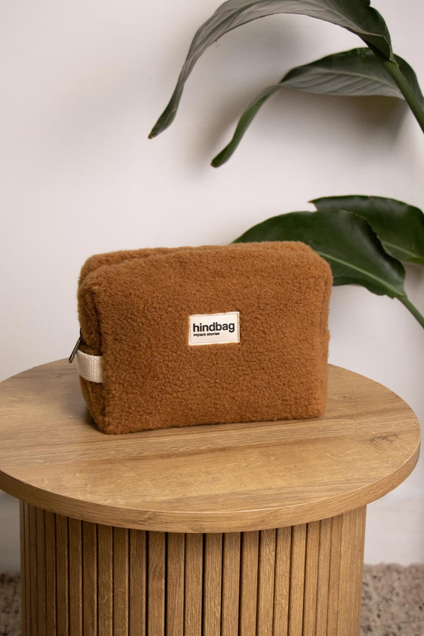 Hindbag 'Léon' Teddy Toiletry Bag in Brown