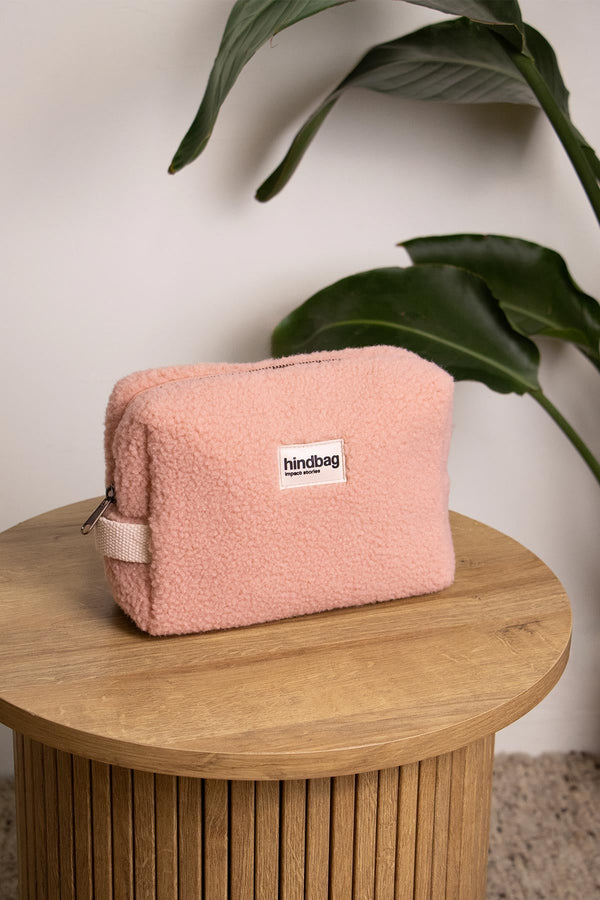 Hindbag Léon Teddy Toiletry Bag in Powder Pink