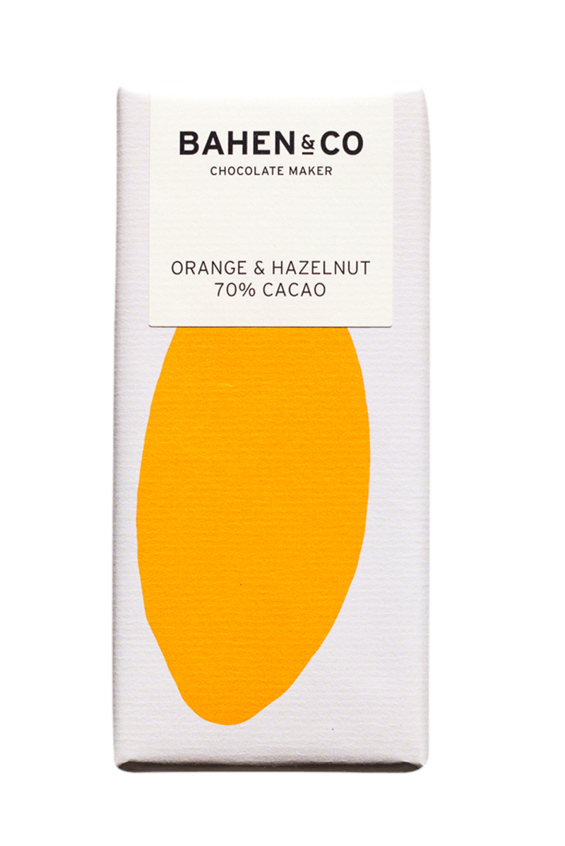 Bahen & Co Orange & Hazlenut 70% Cacao Chocolate
