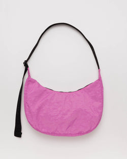 Baggu Medium Nylon Crescent Bag in Extra Pink