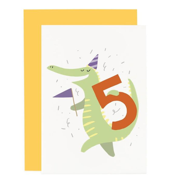 Old English '5th Crocodile' Birthday Card