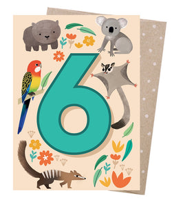 Earth Greetings '6th Birthday Wild Wonders' Greeting Card
