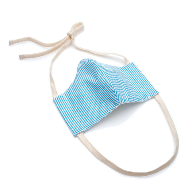 Face Mask in Turquoise Stripe