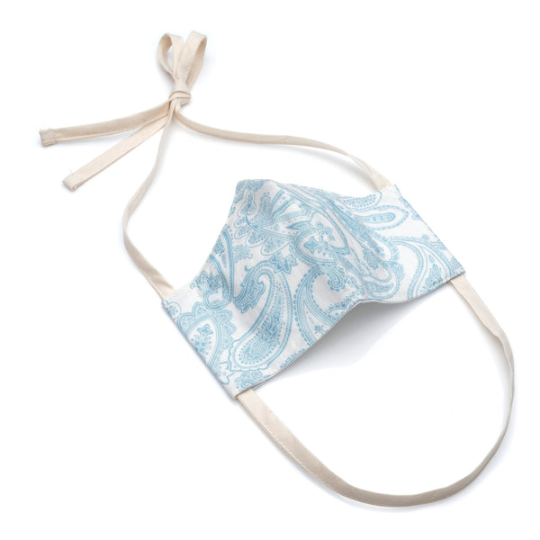 Face Mask in Sky Blue Paisley