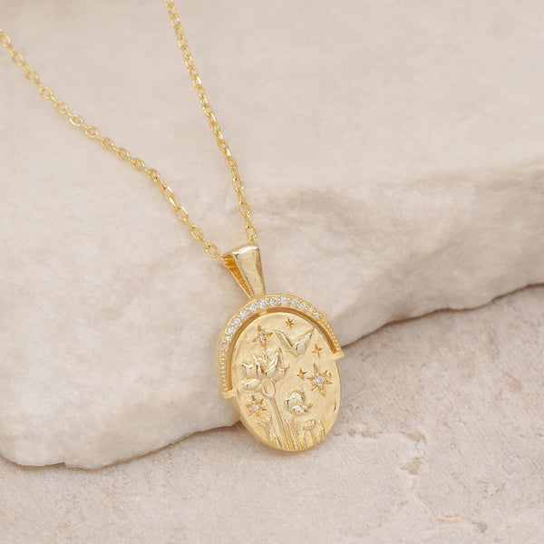 By Charlotte Everything You Are Is Enough Small Necklace in Gold Vermeil