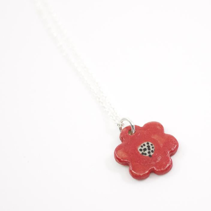 Shuh Lee Flower Red Necklace