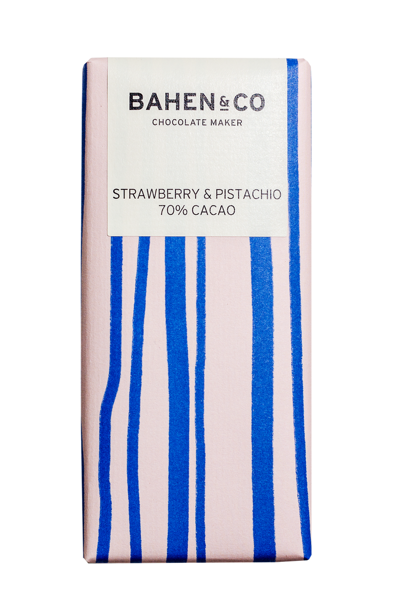 Bahen & Co Strawberry & Pistachio 70% Cacao Chocolate