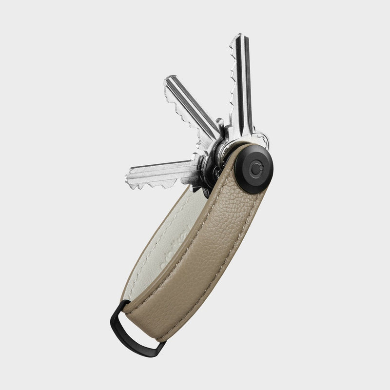 Orbitkey Pebbled Leather Key Organiser in Ecru