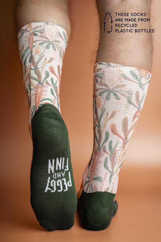 Peggy and Finn 'Grass Tree' Nude Socks