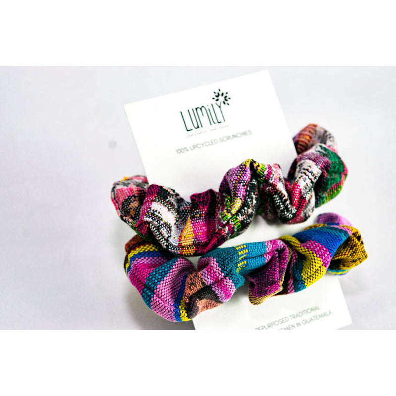 Lumily Corte Upcycled Striped Scrunchie 2 Pack — Guatemala