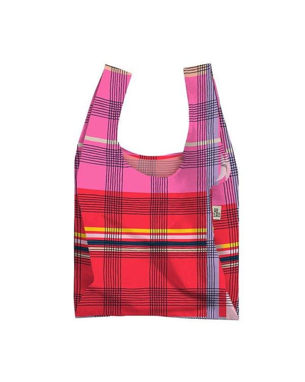 The Somewhere Co Reusable Shopping Bag in 'Paint It Plaid'