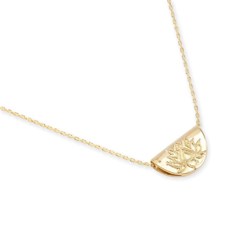 By Charlotte Lotus Short Necklace in Gold Vermeil