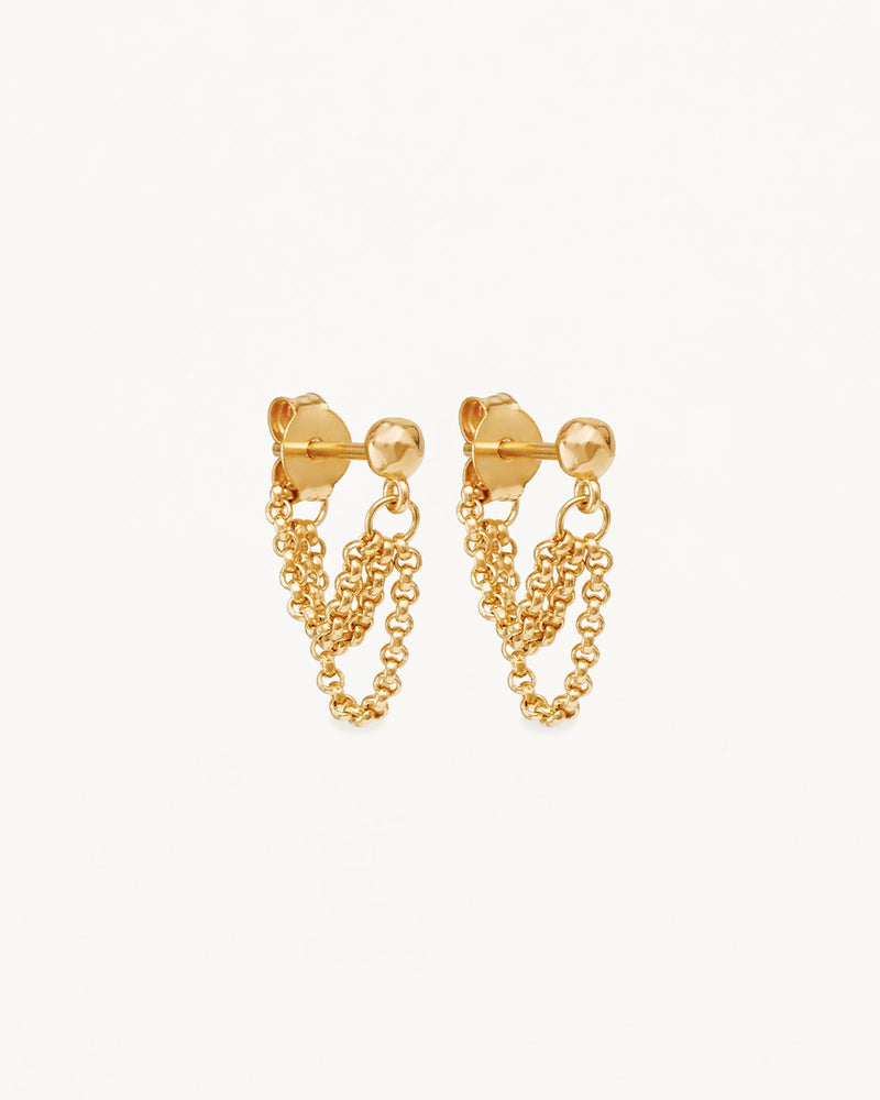 By Charlotte 18k Gold Vermeil Karma Chain Earrings