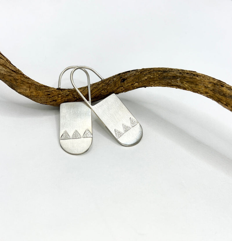 via SMiTH Three Tri Bolds Earrings in Sterling Silver