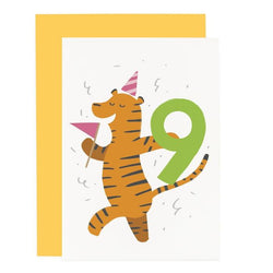 Old English '9th Tiger' Birthday Card