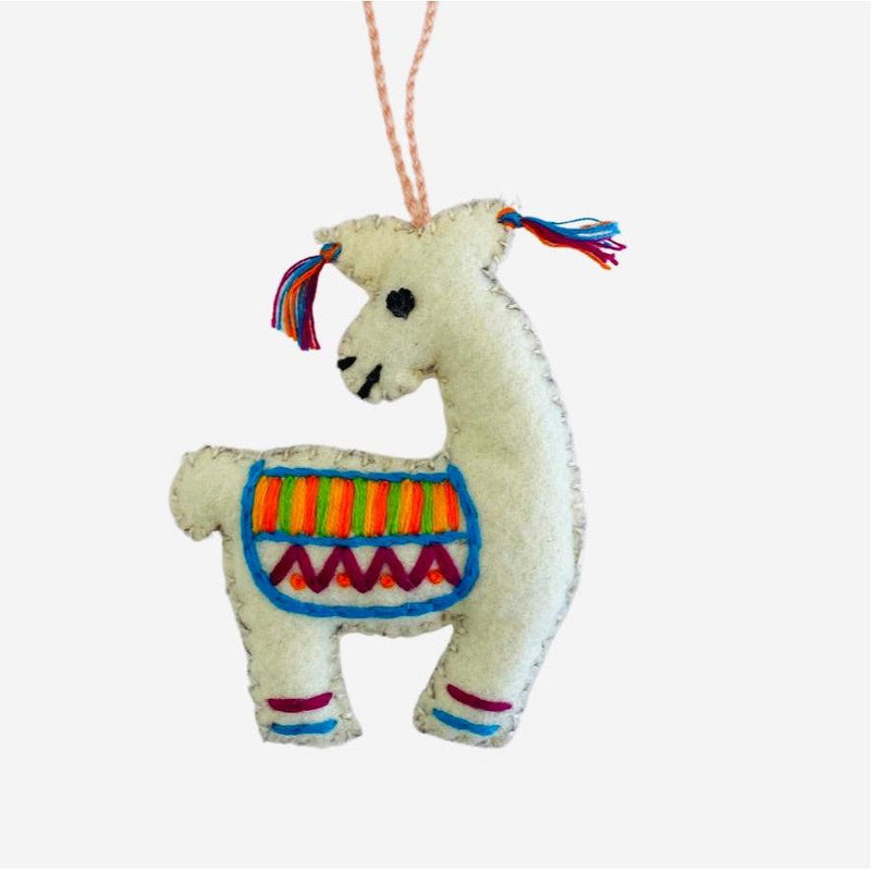 Lumily Llama Felt Ornament — Mexico