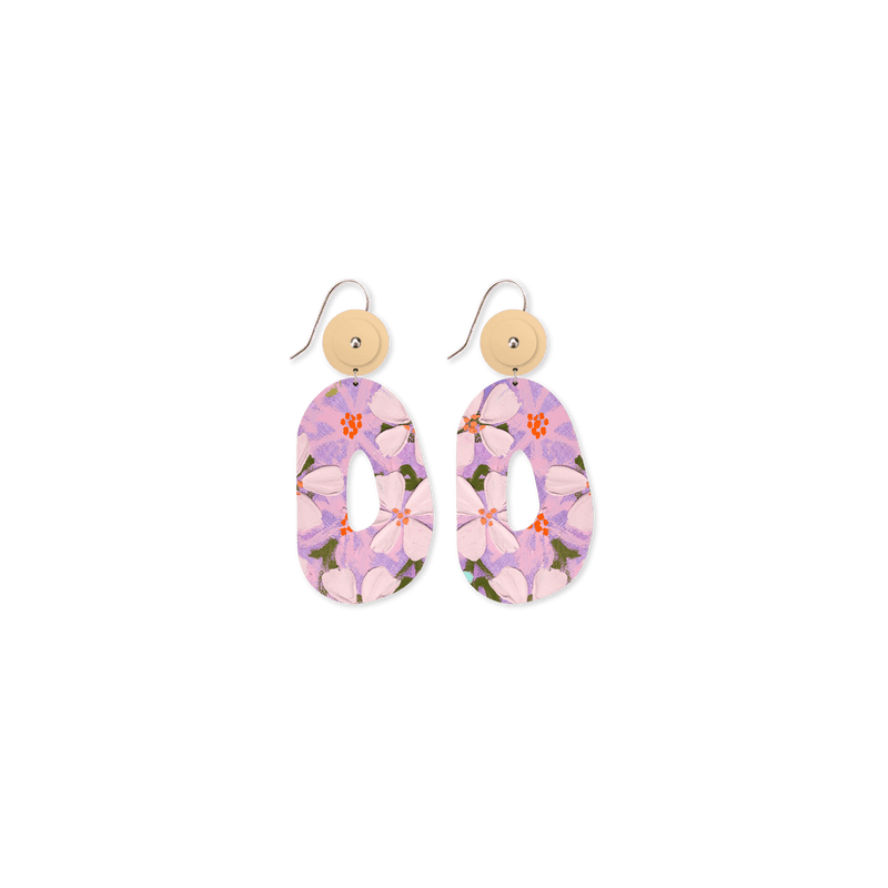 Moe Moe x Kelsie Rose Floating Florals Organic Oval Drop Earrings