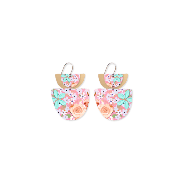 Moe Moe x Kelsie Rose Whimsical Blooms Layered Double Bell Drop Earrings
