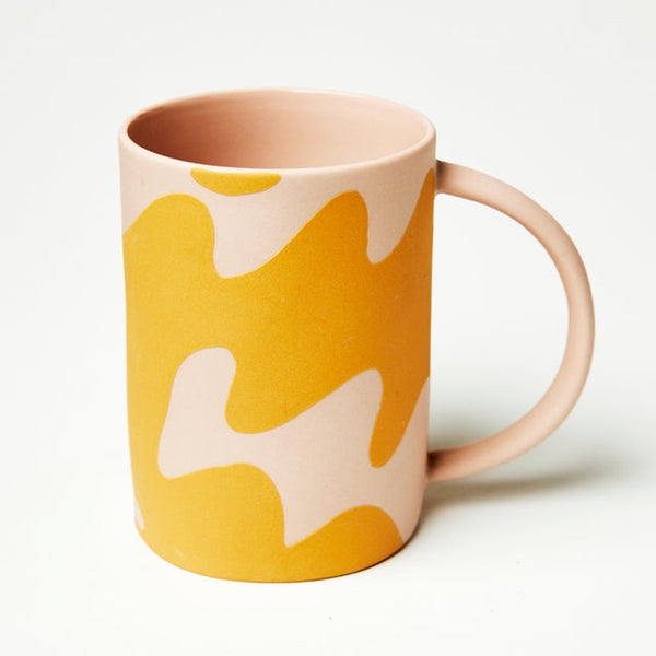 Jones and Co Happy Mugs in Pink Waves