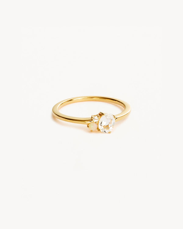 By Charlotte Kindred Birthstone Ring in Gold Vermeil — April