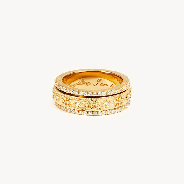 By Charlotte I Am Enough Spinning Meditation Ring in Gold Vermeil