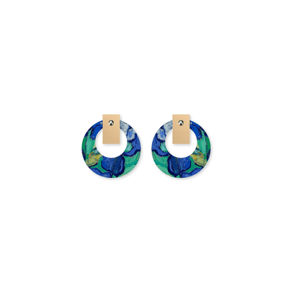 Moe Moe x Van Gogh Irises Layered Small Retro Stud Earrings